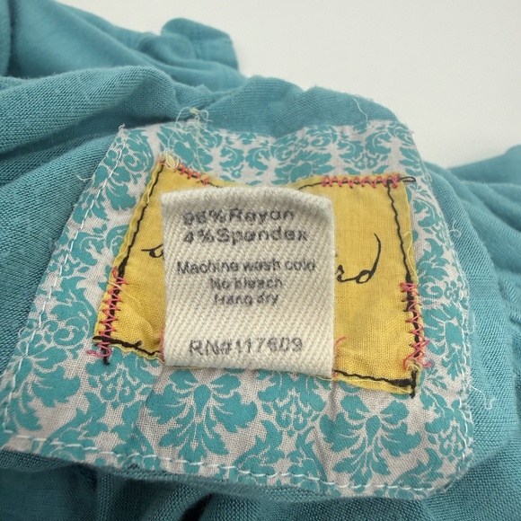 Bella Bird Dress Women XXL Blue Short Sleeve Stretch Midi Scoop Neck Comfy - Picture 6 of 10